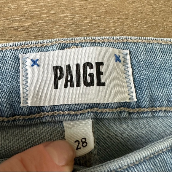 New Paige Rory Crop Flare Kaede Distressed Jeans Sz 28 - Picture 5 of 10